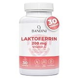Bandini® Lactoferrin - 200mg Laktoferrin + 60mg Vitamin C je Tagesdosis (1 Kapsel) - Für Eisenaufnahme & Immunsystem | Kolostrum-Bestandteil - Hochdosiert, laborgeprüft, GVO-frei - 30 Kapseln