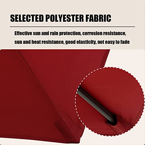 Parasol de jardin 218cm rouge pliable pour table de terrasse de café