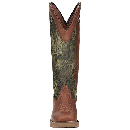 Justin Men's Rush Strike Camo Shaft Leather Pull On Snake Boot Square Toe - Se43802