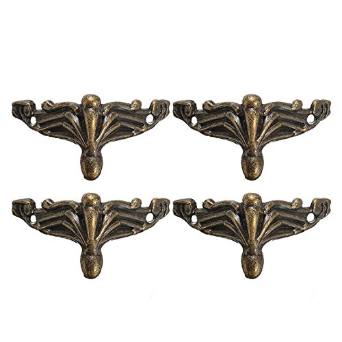 4pcs Mini Retro Corner Feet Wood Case Box Decor Protector Corner Feet Leg Brasket Zinc Alloy 2.6cmX1.9cm Furniture Hardware