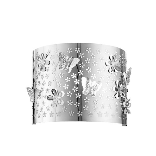 F.A.N. EUROPE Lighting I-BUTTERFLY/AP iluminación de pared Apto para uso en interior Cromo E14 40 W - Lámpara (Cepillado, Rectángulo, 1 bombilla(s), 40 W, E14, Cromo)