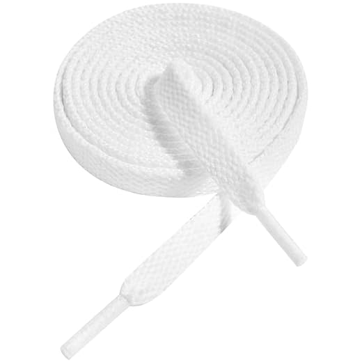Gendewiner 1 Paar 120cm Lang Weiß Schnürsenkel 8mm Breite Weiss Flach Schuhbänder Shoe Rope Laces für Converse Adidas Asics Schlittschuhe Vans Air Force 1 Chucks Sneaker Veja Laufschuhe