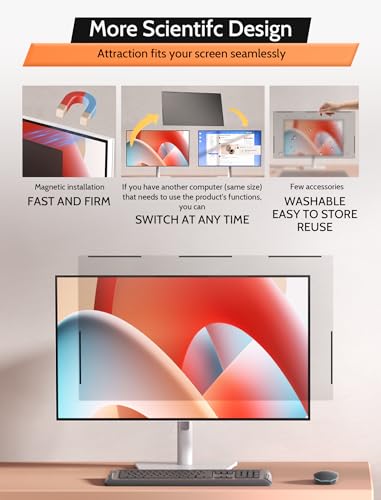 Filtre de confidentialité anti-espion 16:9 de 61 cm réutilisable amovible pour moniteur