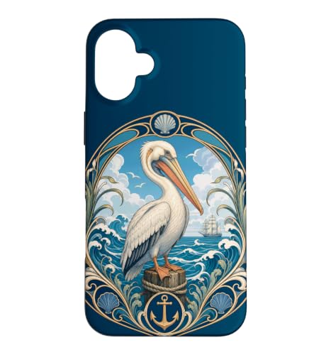 Coastal Pelican �A�[���k�[�{�[ �I�[�V�����o�[�h�A���J�[ �X�}�z�P�[�X iPhone 16 Plus �p