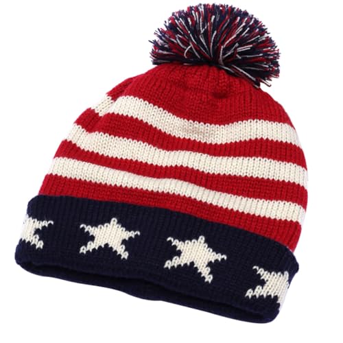 Healeved Warme Strickmütze aus Acryl für Damen und Herren Rot Wärmespeicherung und Hautfreundlich für Weihnachtsfeiern und Einkaufzentren