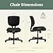 HON Volt Armless Office Chairs with Wheels, Ergonomic Adjustable Center-Tilt Recline, Fabric Back and Seat, Swivel Desk Chair, Black