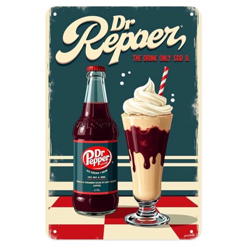 Dr. Pepper Soda Vintage Dr. Pepper Cocktail Metal Sign Print