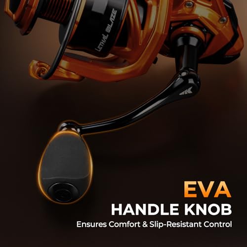 Image of KastKing Lethal Blaze Spinning Fishing Reel, 17.6LBs Max Drag, 5.2:1 Gear Ratio, Ultra-Smooth Freshwater & Inshore Spinning Reel, CNC Aluminum Spool, Ideal for Bass & Trout Fishing