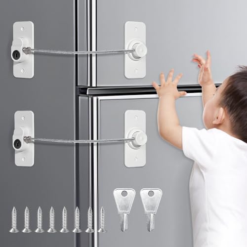 2 Stück Kühlschrankschloss, Kindersicherung Kinder Ohne Bohren,...