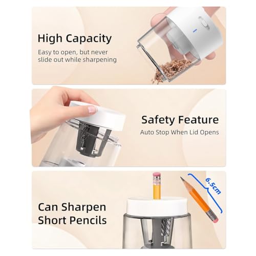 Taille-crayon électrique blanc pour crayons cassés : la solution pour dessiner sans effort