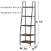 O&K FURNITURE 5-Tier Ladder Shelf, Ladder Shelves, Industrial Style Bookcase, Leaning Bookcases and Book Shelves, Modern Storage Rack and Shelving Unit-72”H x 20”W, Rustic Brown Finish,(1-pc)