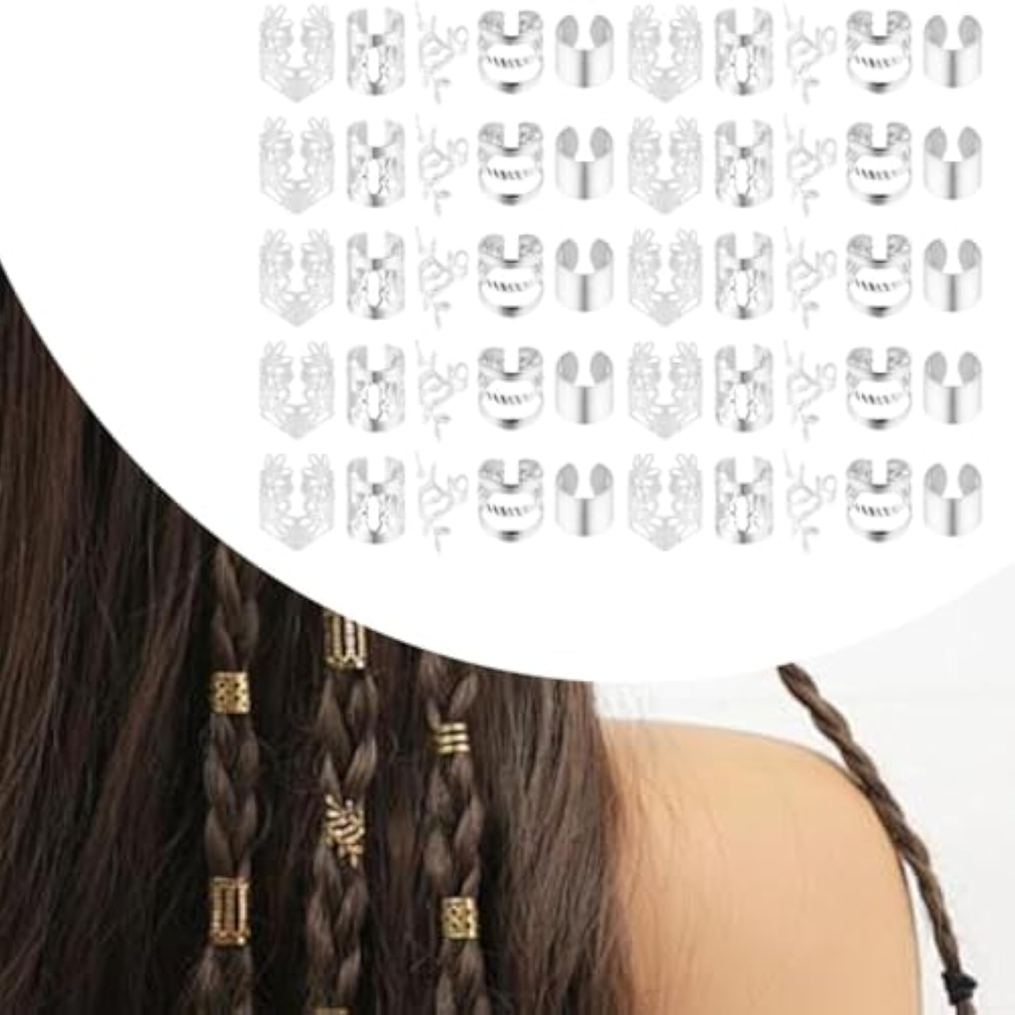 Braids Clips Hair Charms, 50pcs Set for Festivals