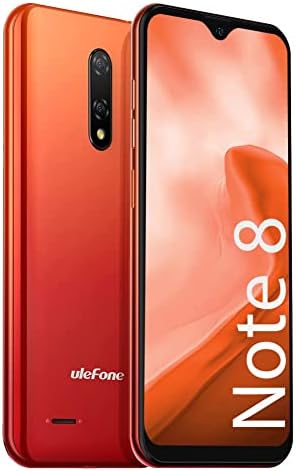 Ulefone Note 8 GSM 3G Unlocked Smartphone, Android 10 Quad-core 2GB+16GB, Triple Card Slots 5.5 inch Waterdrop Screen, Dual SIM Unlocked Cell Phones, 5MP+2MP Rear Camera, 2700mAh - Orange