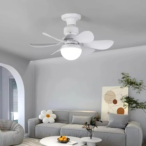 Ventilador de Teto PRO 60W Super LED Lâmpada E27 Controle Remoto Luminária 6 pás Bivolt