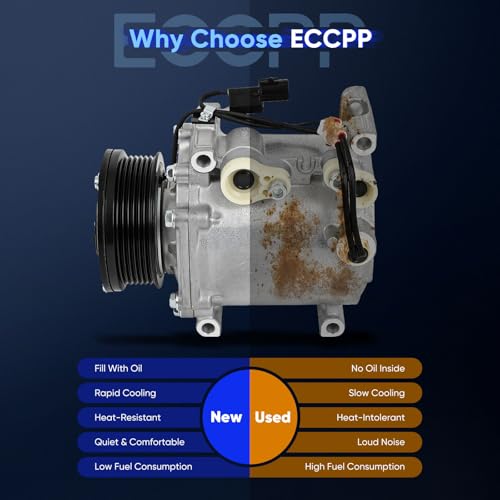 Image of ECCPP AC Compressor with Clutch for Mitsubishi Galant V6 3.8L 2004-2009 | for Mitsubishi Eclipse 3.8L 2006-2012 for Mitsubishi Endeavor 3.8L 2004-2011 Fast Cooling AC Compressor