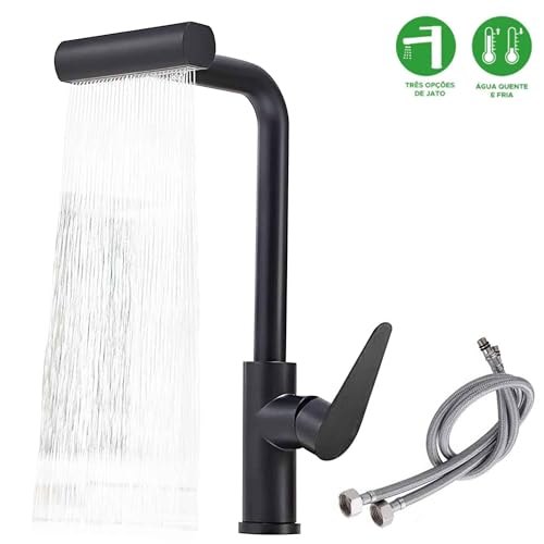 Torneira de Cozinha Gourmet Monocomando Luxo com Ducha Spray Tripla Função Casa Misturador Giratória