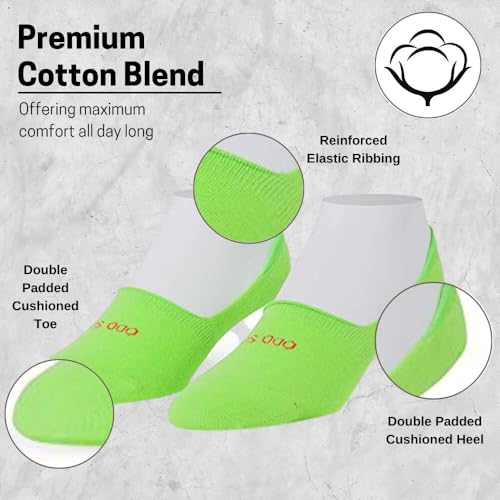 Image of Odd Sox - Basix Large No Show Socks - Soft Cotton Blend Low Profile Athletic Fit - Pastel & Bright Colors