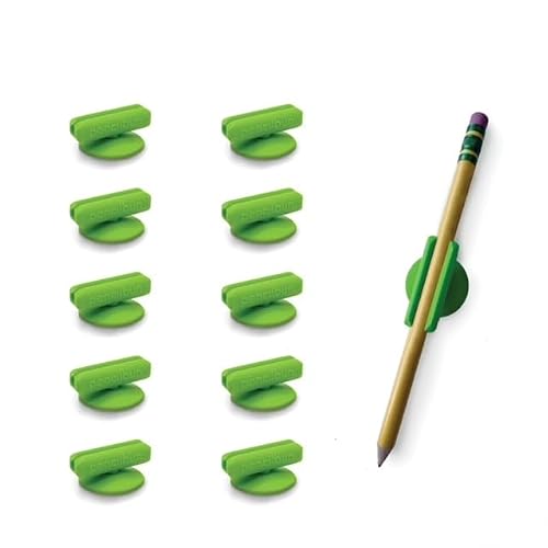 pencilbun, Suction Cup Pencil and Pen Holder, Portable, Removable Silicone Suction Cup, Reuseable, Pack of 10 (Lime Green)