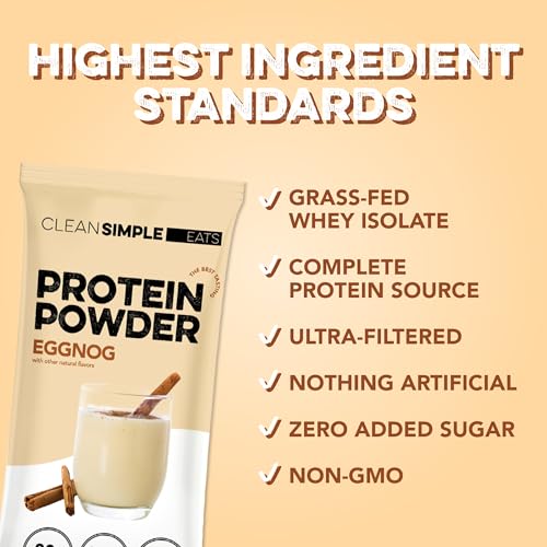 Image of Clean Simple Eats Whey Isolate Protein Powder, Eggnog, 10 Servings
