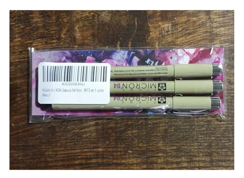 PIGMA MICRON Sakura 04 czarny. 3 szt. i 1 karta