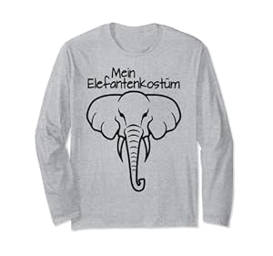 Elefant Kostüm Elefantenkostüm Karneval Damen Kinder Herren Langarmshirt
