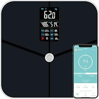 Fitleap Körperfettwaage mit Körperfettanalyse, digitale Bluetooth Personenwaage mit App-Funktion, Waage mit Körperzusammensetzungsfunktion, Dunkelblau