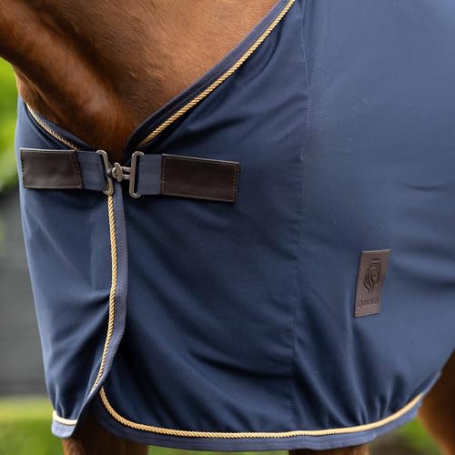 Image of Equinavia Torr Quick Dry Fleece Horse Cooler Blanket Liner with Wither Relief - Navy - 74 in