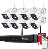 (2026 New) Firstrend WiFi Wireless Security Camera System, 8Ch NVR with 8 CCTV Bullet Cameras & 3TB HDD, AI Human Detection, 2-Way Audio, IP66 Waterproof, H.265, 24/7 Recording