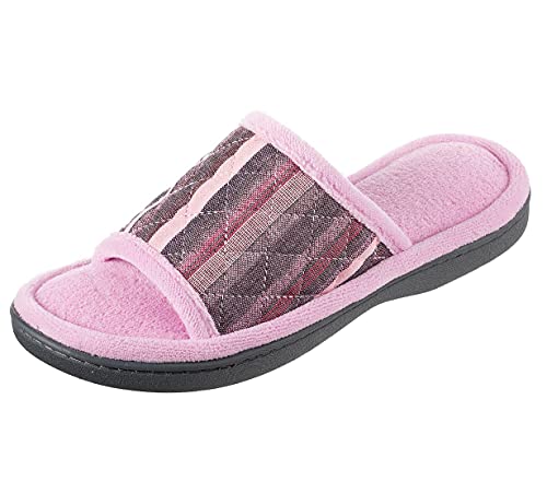 Chaussons femme Isotoner Renae pantoufles microéponge matelassées confort intérieur