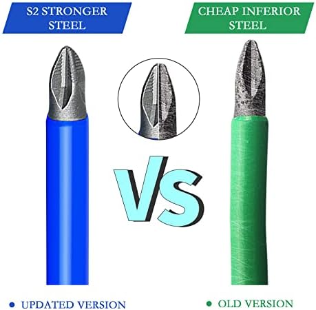 12Pcs 90mm PH2 Magnetic Screwdriver Bits Set, Non-Slip Impact Screwdriver Bits Set 1/4 Inch Hex Shank for Impact Driver Electric Screwdrivers and Drill (PH2 x 90mm)