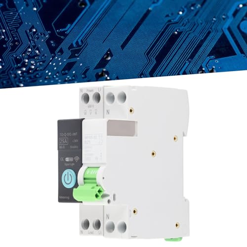 Disjuntor Miniatura WiFi, Interruptor do Medidor de Energia, 1P + N 25A AC 230V, Disjuntor de Montag