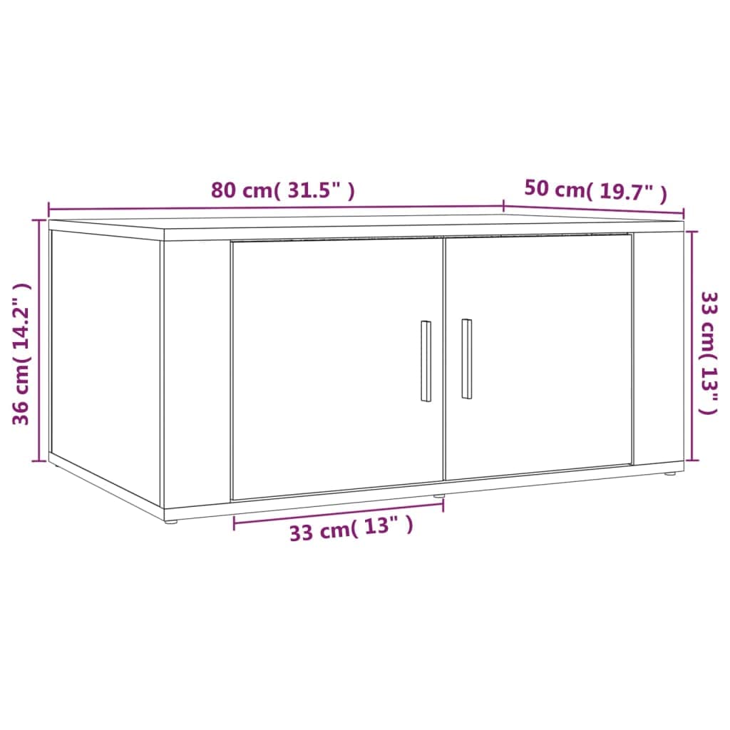 Homgoday Tavolino da caffè bianco lucido, 80 x 50 x 36 cm, in legno ingegnerizzato, tavolino da tè per soggiorno, sala d'accoglienza degli ospiti, camera da letto e mobili da ufficio
