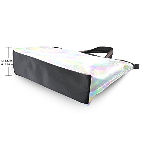 Tote Top Handle Shoulder Bag Iridescent Holographic Handbag - 17.7X13X5.1In - By Top Carpenter #TOP2