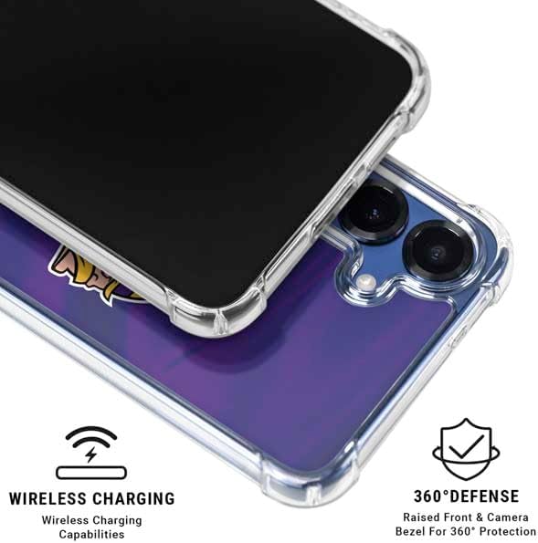 Skinit Clear Phone Case Compatible with Galaxy S25 Plus - Officially Licensed NFL Minnesota Vikings Design