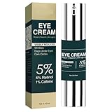 Retinol & Caffeine Eye Cream for Dark Circles, Puffiness & Wrinkles – Dermatologist-Tested Anti-Aging Formula, Lightweight Hydration for All Skin Types – 0.5 Fl Oz