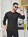 COOFANDY Men's Long Sleeve Tee Shirts Crew Neck T-Shirt Casual Pullover Basic Tees Soft Stretch Tshirts Black