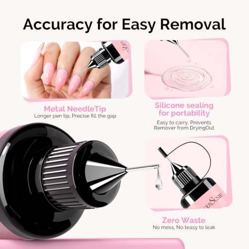 Image of MelodySusie 6Pcs Nail Glue Remover for Press on Acetone Free 10ML