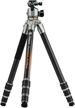 Fotopro 59inch Carbon Fiber Travel Tripod, 44mm Large Ball Head with Super Locking for Heavy Duty Cameras, 44lbs Load Capacity for DSLR Camcorder, T1 Plus Basic
