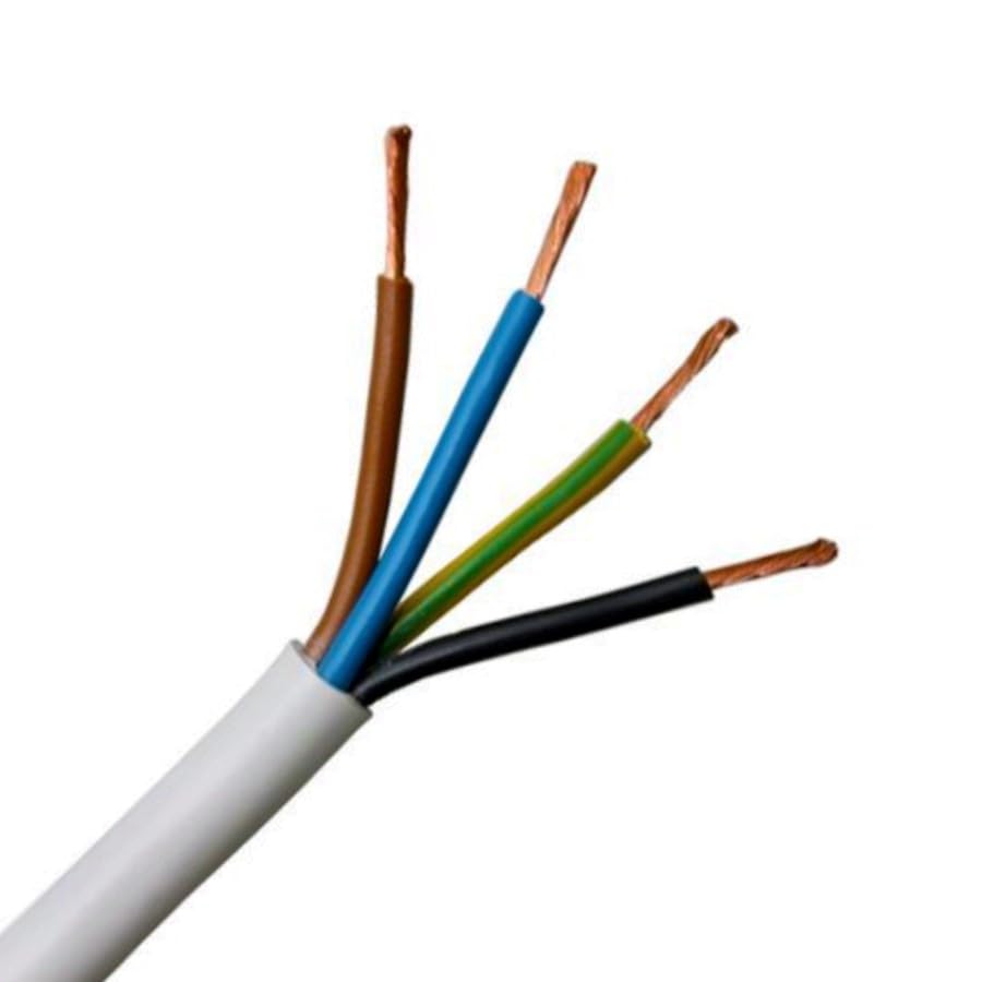 2/3/4 CORE ELECTRICAL WHITE FLEX CABLE ROUND FLEXIBLE WIRE 0.75/1.0/1.5/2.5mm2 (4 Core 1.5mm (100m))