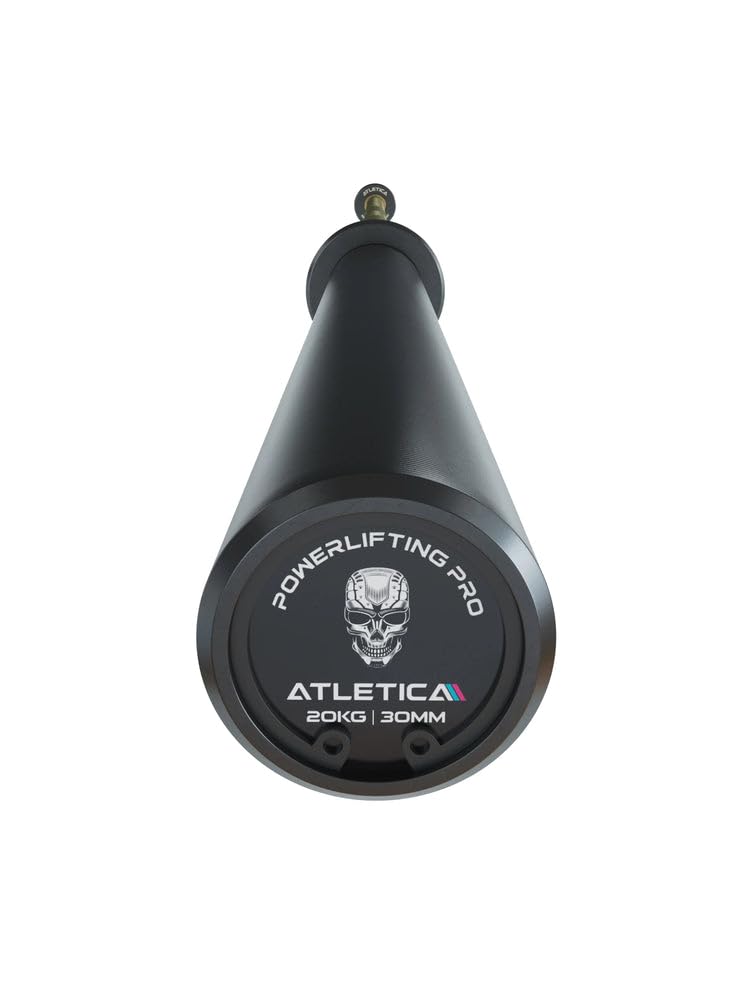 Atletica Set de Barre Olympique | Beta Powerlifting | Barre d'haltères Powerlifting | Disques Bumper de 190 kg | Colliers Pro | Couleur de la Barre d'haltères Beta Powerlifting: Vert Militaire