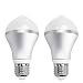 9W Motion Activated LED Bulb - Aukora Motion Sensor Light Bulb E26/E27 Cold White Motion Detection Outdoor/Indoor LED Night Light Bulbs for Front Door Garage Basement Hallway Stairs(2 Pack)