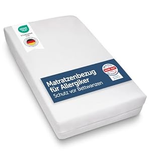 Blumtal® Allergiker Matratzenbezug 200x220 cm für Matratzen bis 30 cm - Oeko-TExzertifizierter Anti Milben Matratzenbezug 200x220 cm - Encasing mit Reißverschluss 200x220/Milbenbezug - 1er Set