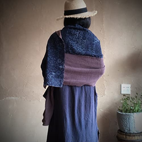 NFYM Women Long Large Scarves Patchwork Fall Spring Cotton Soft Shawl Cape Vintage Floral Wrap Stole2