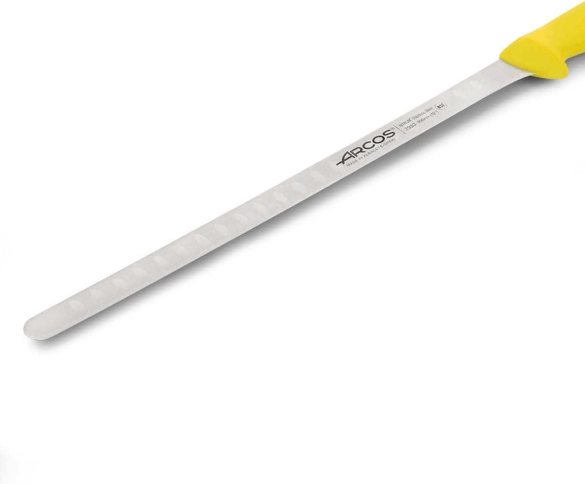 Arcos Sole Knife/Fish Knife 12 Inches Nitrum Stainless Steel and 300 mm blade. Designed for handling and preparing fish. Ergonomic Polypropylene Handle. Series 2900. Color Yellow.