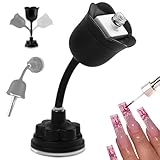 TADOPRO Untippable Nail Polish Holder, 360° Rotating Flower-Shaped Nail Polish Bottle Holder with Anti Slip Suction Base Fits Most Nail Polish Bottles for Professional & Home Nail Art Tools(Black)