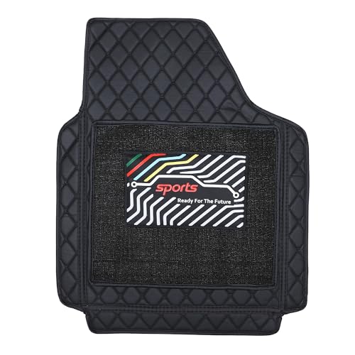 Image of CARNEST 7D Car Floor Mats Only Compatible with Baleno All Model, Set of 3 Pcs, 100% Waterproof & Washable Luxury 7D Car Foot Mats, F-Blk