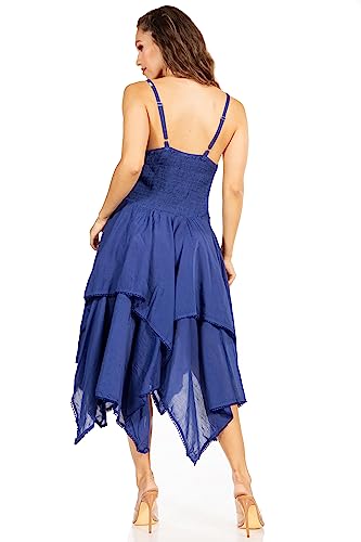 Image of Sakkas Lady Mary Jacquard Corset Style Bodice Lightweight Handkerchief Hem Dress
