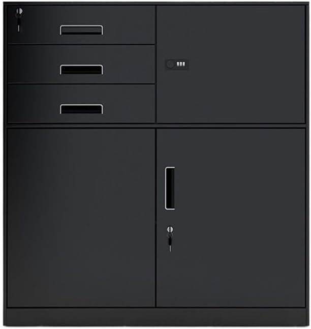 File Cabinet File Cabinet Iron Short Cabinet Office Data Storage Cabinet Balcony Bookcase Storage Cabinet with Lock Small Cabinet Office Cabinet(Gris)