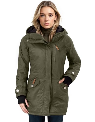 berydale Winterjacke Damen Parka I Warme Übergangsjacke Damen I Atmungsaktiv, Wind- und Wasserdicht I Wintermantel mit Thermowattierung
