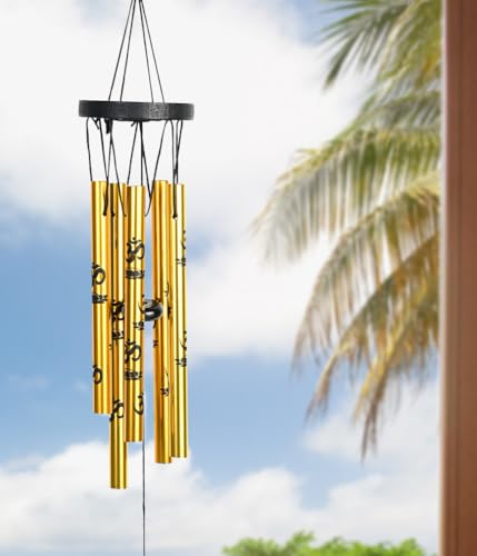 Image of ZAICUS Wind Chime with Om Symbol - Feng Shui Wind Chimes for Positive Energy - Hanging Decorative Items for Home and Balcony (5-Pipe)